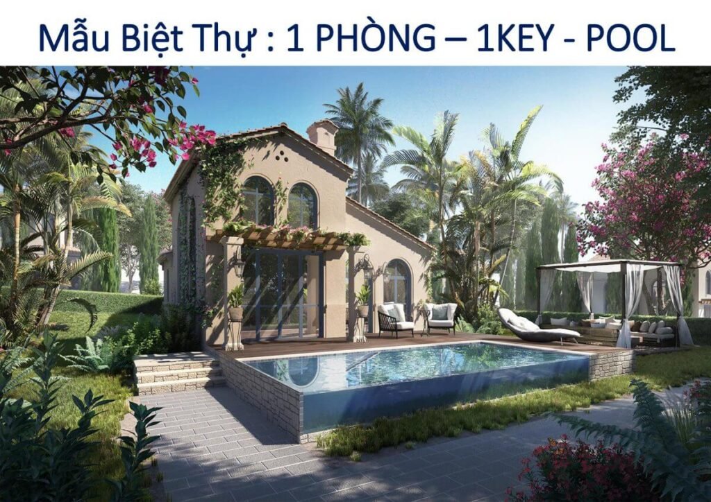 Mẫu biệt thự 1 phòng, 1 key và pool thuộc dự án Novahills Mũi Né Phan Thiết