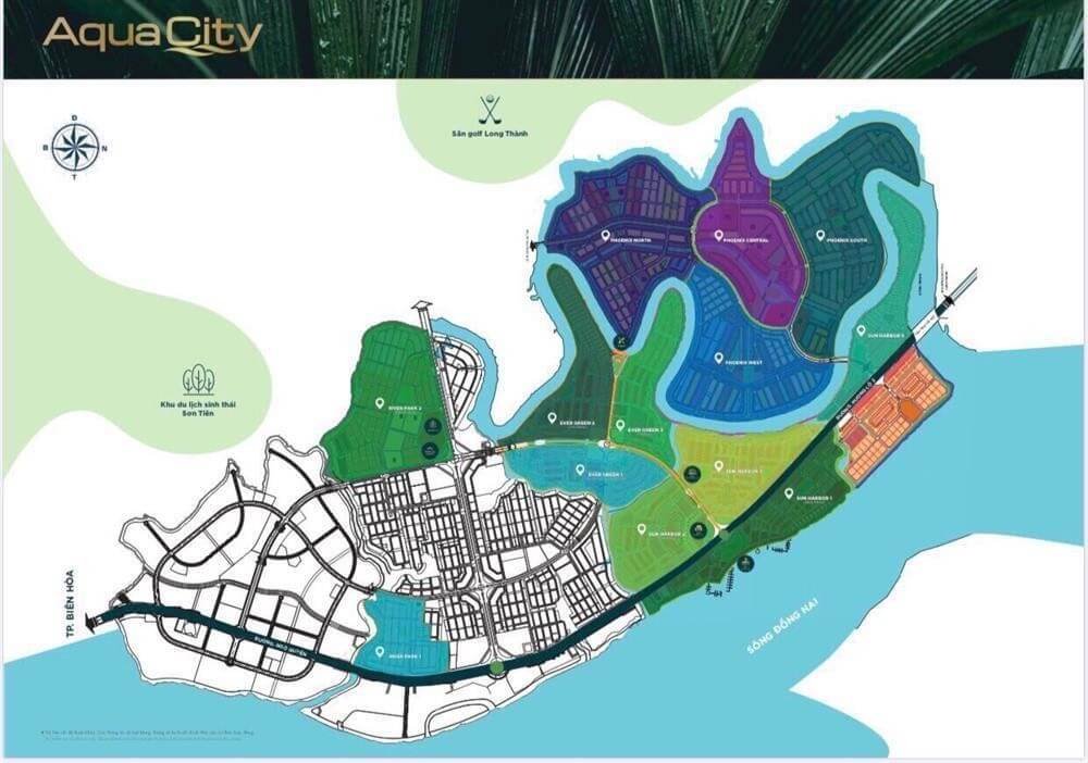 Mặt bằng tổng thể dự án  Aqua City Phoenix South Đảo Phượng Hoàng 