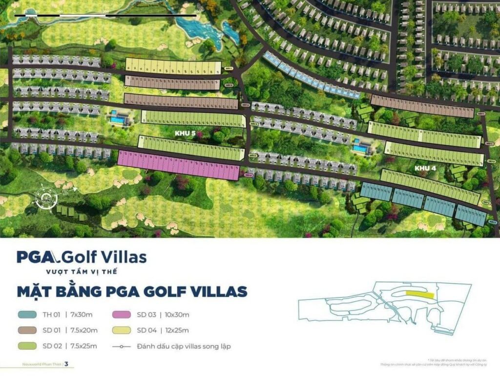 Bản đồ mặt bằng  PGA Golf Villas Phan Thiết 